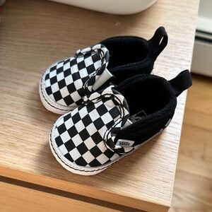 Vans newborn Black and White Checkered Slip-On Sneakers